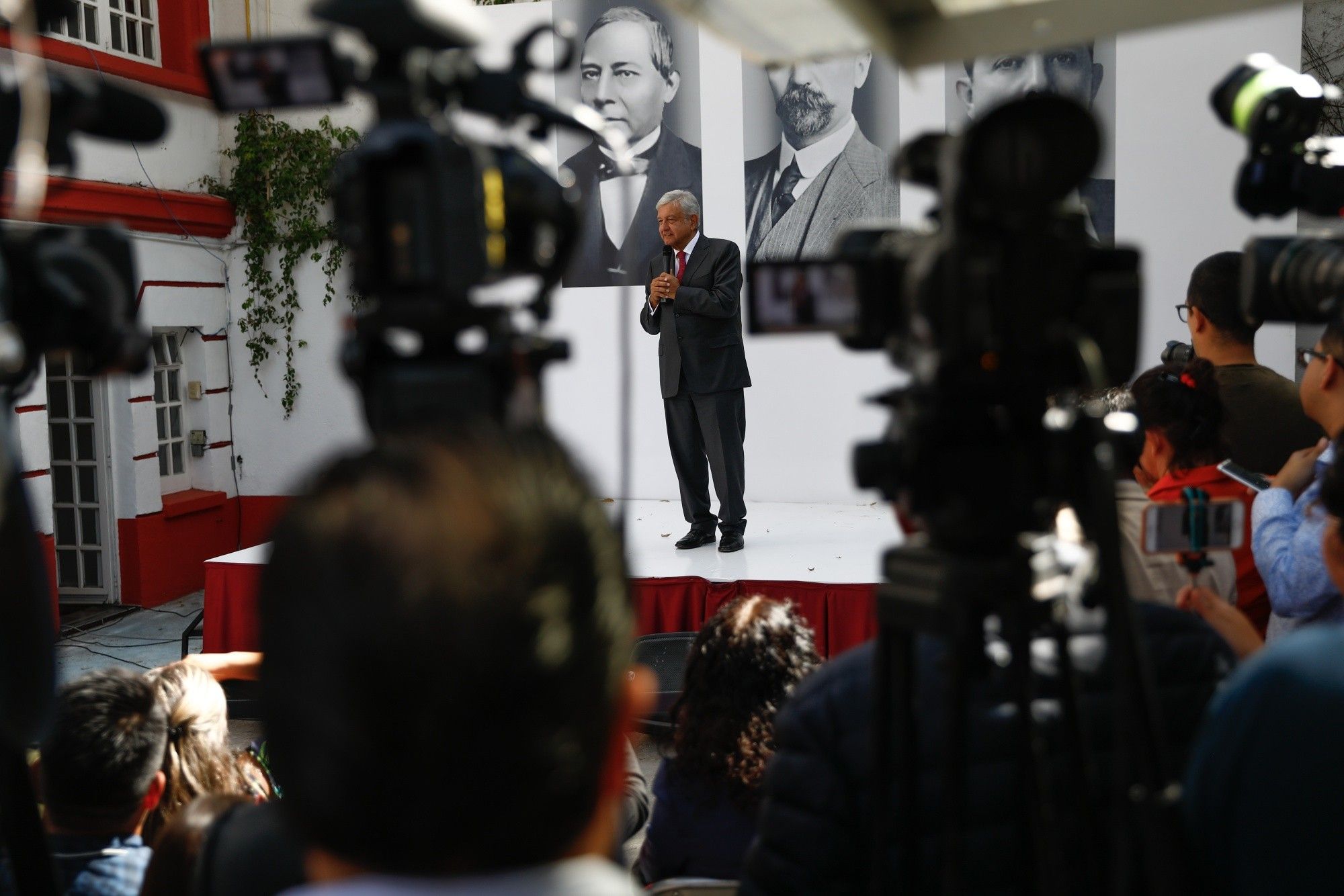 President Elect Lopez Obrador Hold Press Conference Backtracks On Bank Law Change 