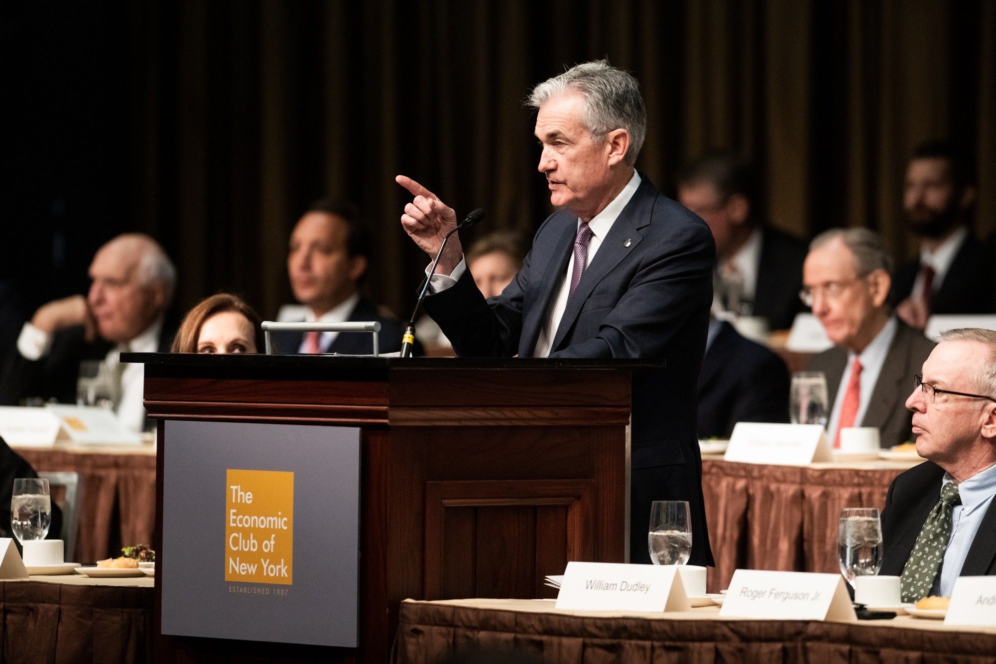 Federal Reserve Chairman Jerome Powell Speaks At Economic Club Of New York