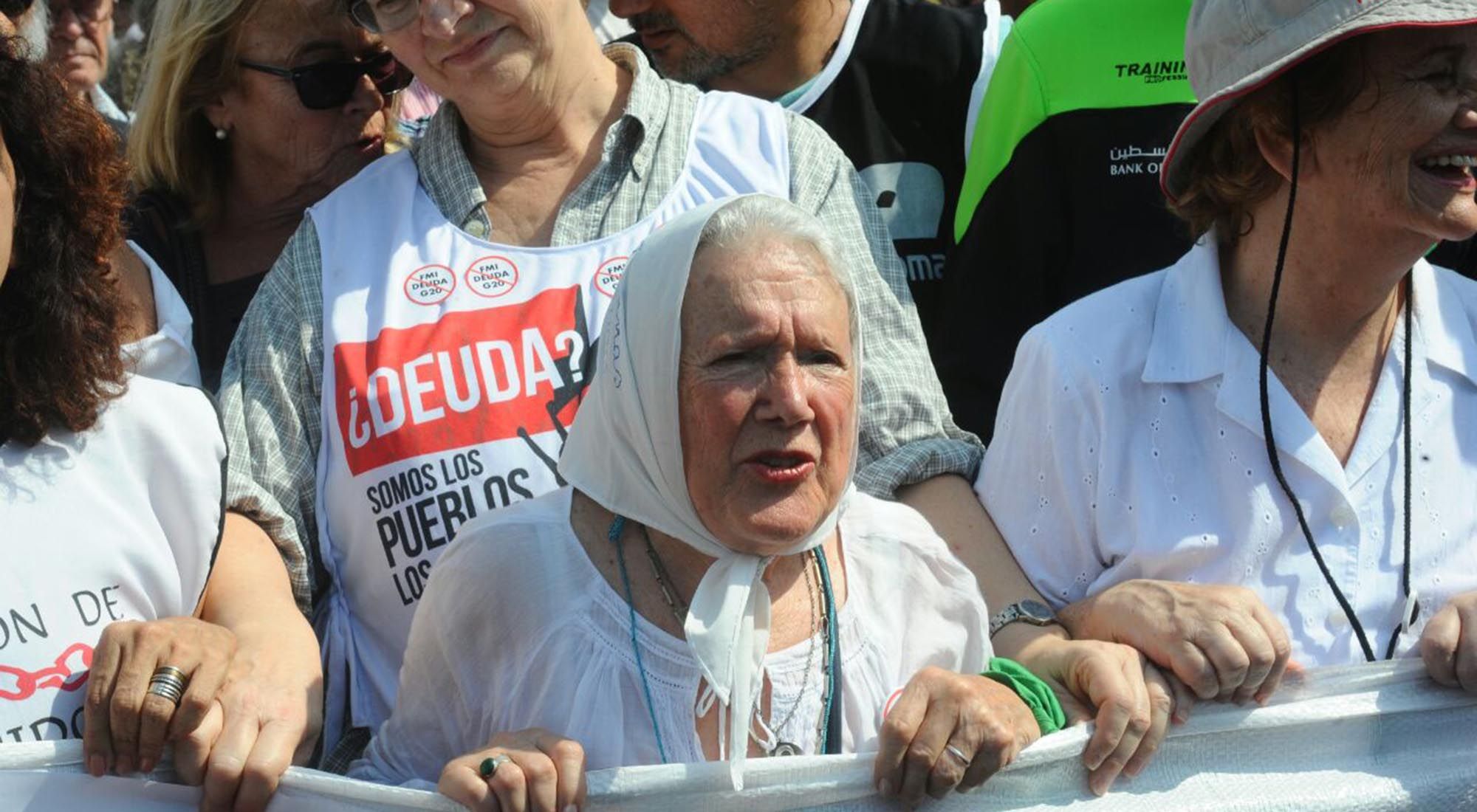 Nora Cortiñas, en la marcha anti G20.