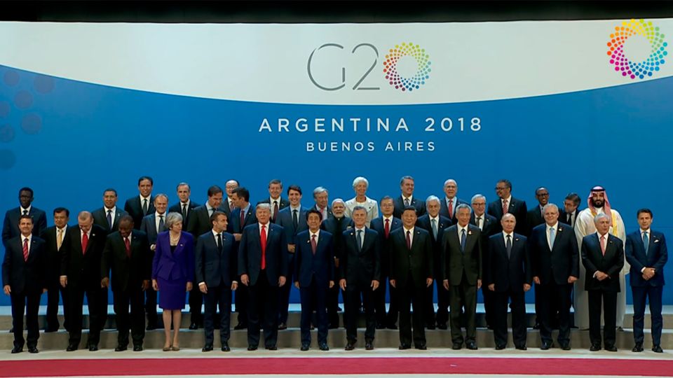 Foto familiar de los jefes de estado invitados al G20.