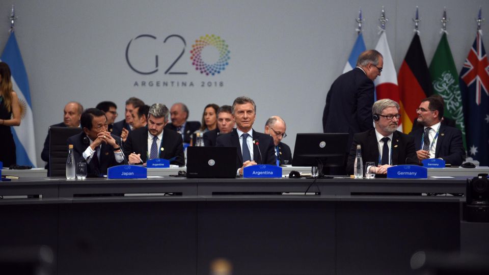 El presidente Mauricio Macri en la apertura de sesiones del G20 en Bs.As.
