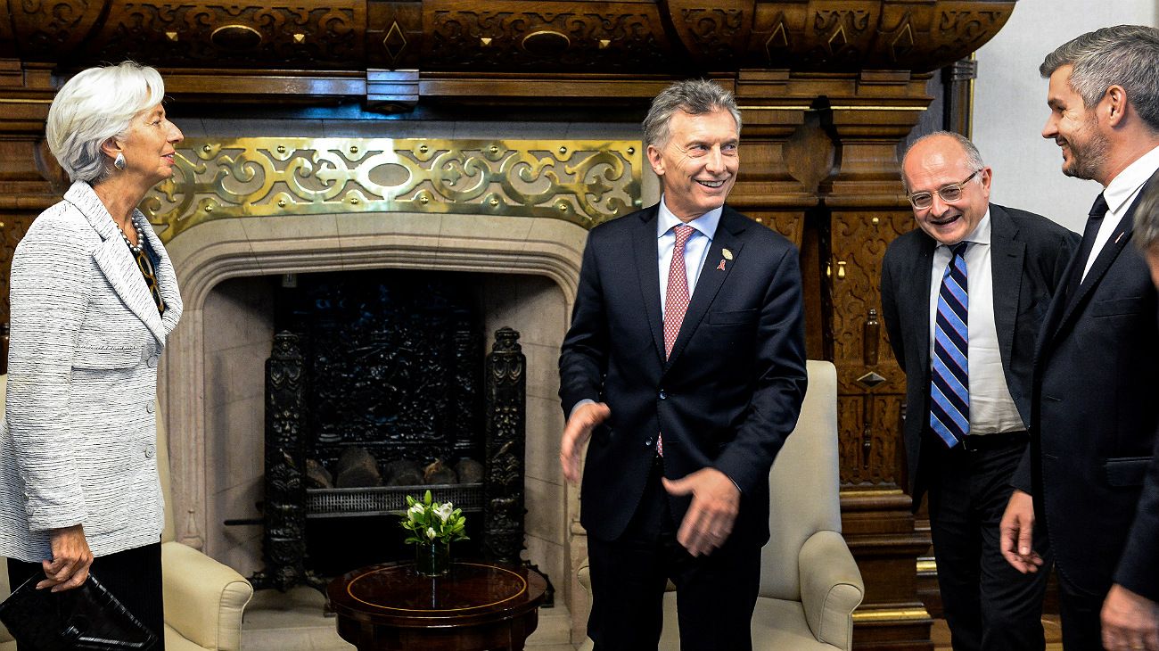 Christine Lagarde fue recibida por Mauricio Macri y parte de su gabinete en Casa Rosada.