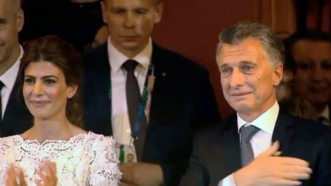 President Mauricio Macri was brought to tears by performers at the Teatro Colón last night.