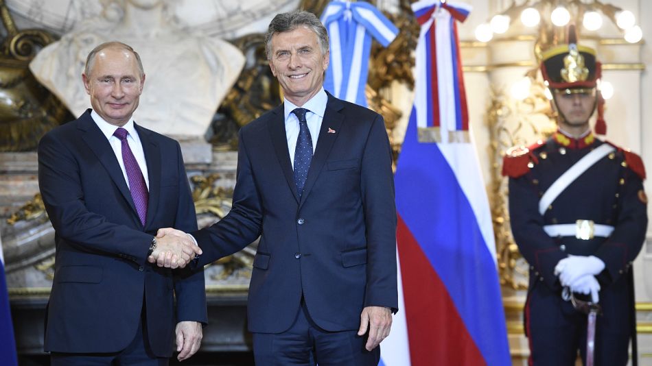 Vladimir Putin visitó a Mauricio Macri en la Casa Rosada.