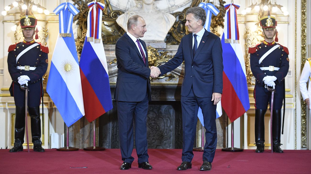 Vladimir Putin visitó a Mauricio Macri en la Casa Rosada.