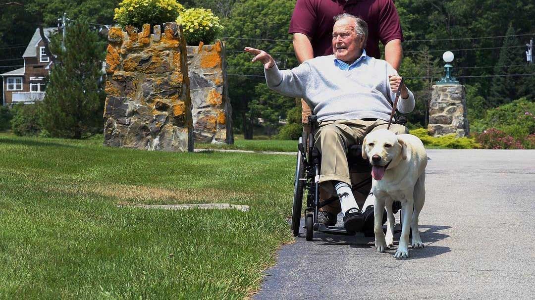 Bush padre junto a su perro 