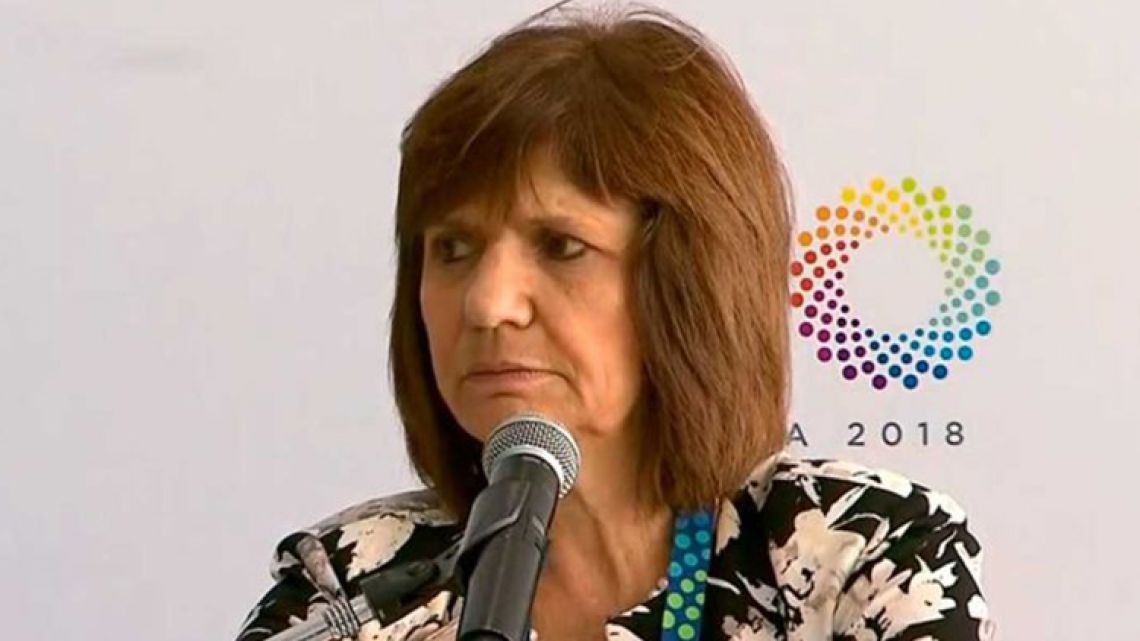 Security Minister Patricia Bullirch during a press conference during the G20.