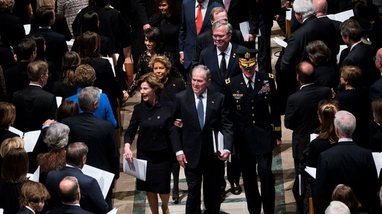 La Catedral Nacional de Washington fue el escenario del funeral religioso en honor al que fuera presidente de EE.UU. entre 1918 y 1993.