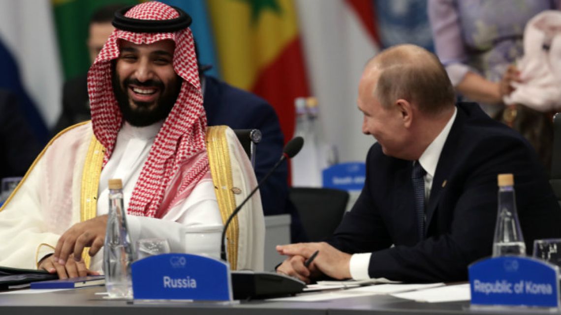 Crown Prince Mohammed bin Salman (left) and Russia’s President Vladimir Putin, pictured at the G20 Leaders’ Summit.