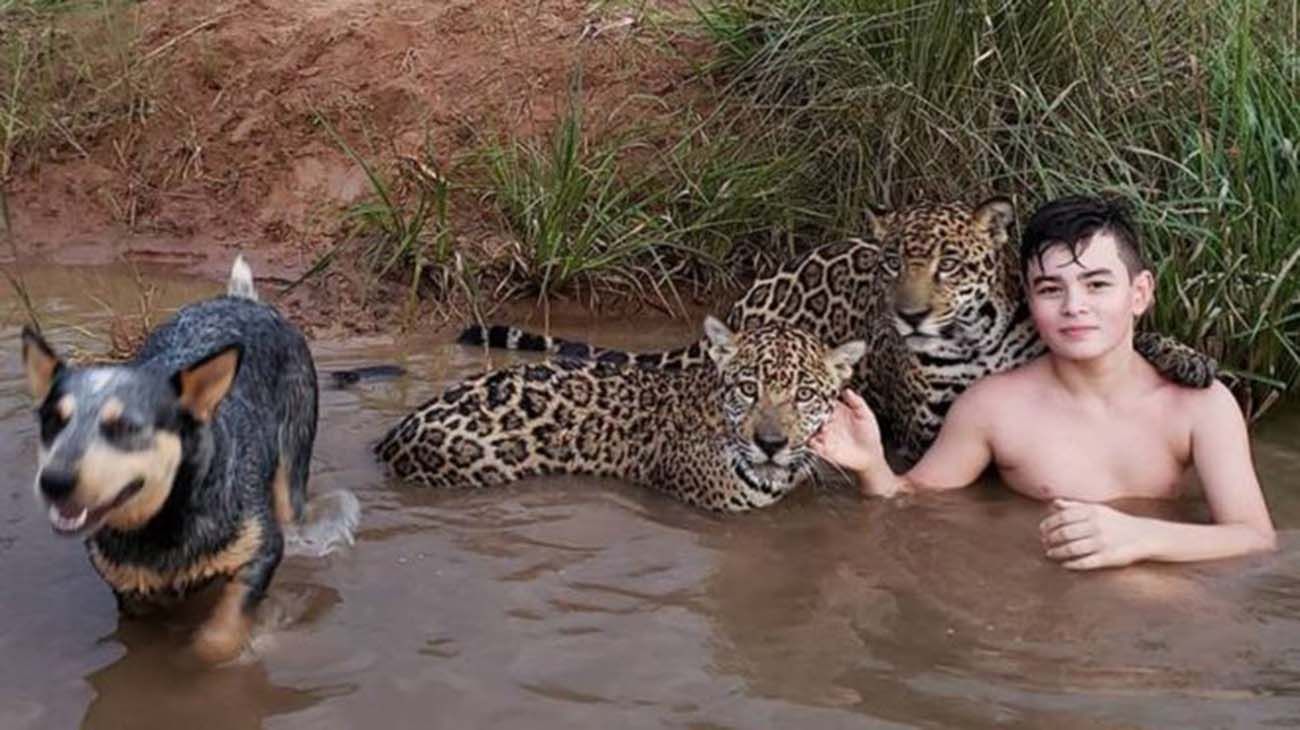 La historia del niño que se hizo viral por una foto de el junto a unos jaguares