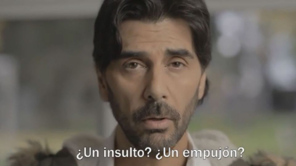 Juan Darthés en un spot publicitario sobre violencia