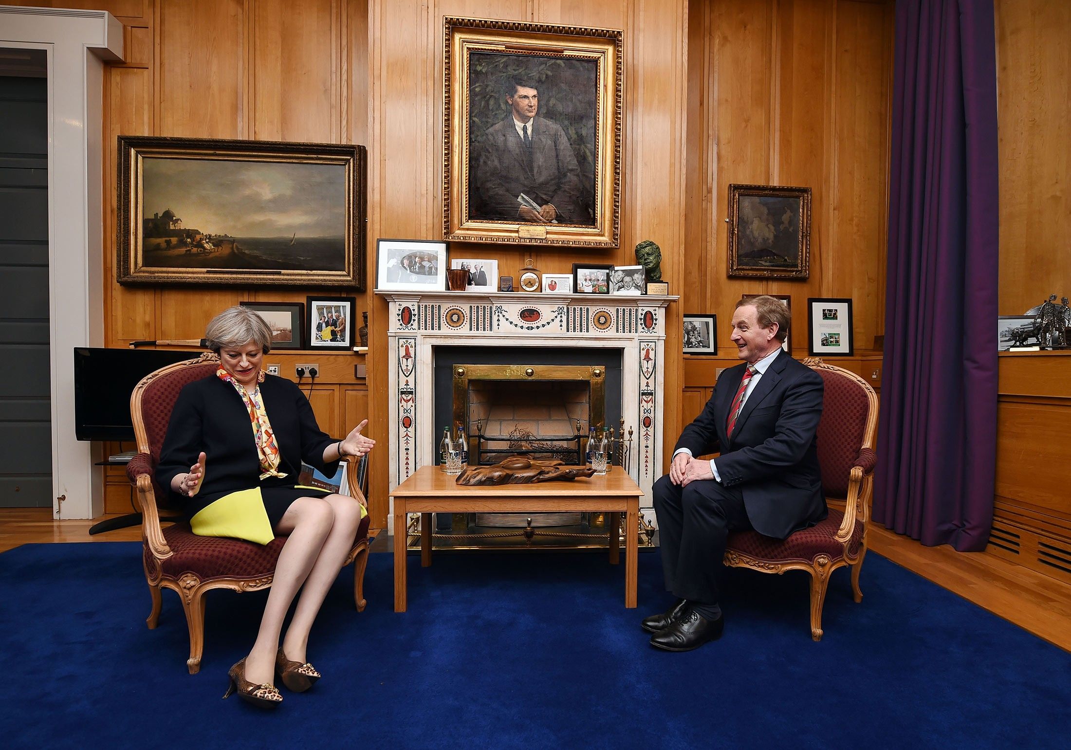 Theresa May Meets Irish Taoiseach Enda Kenny