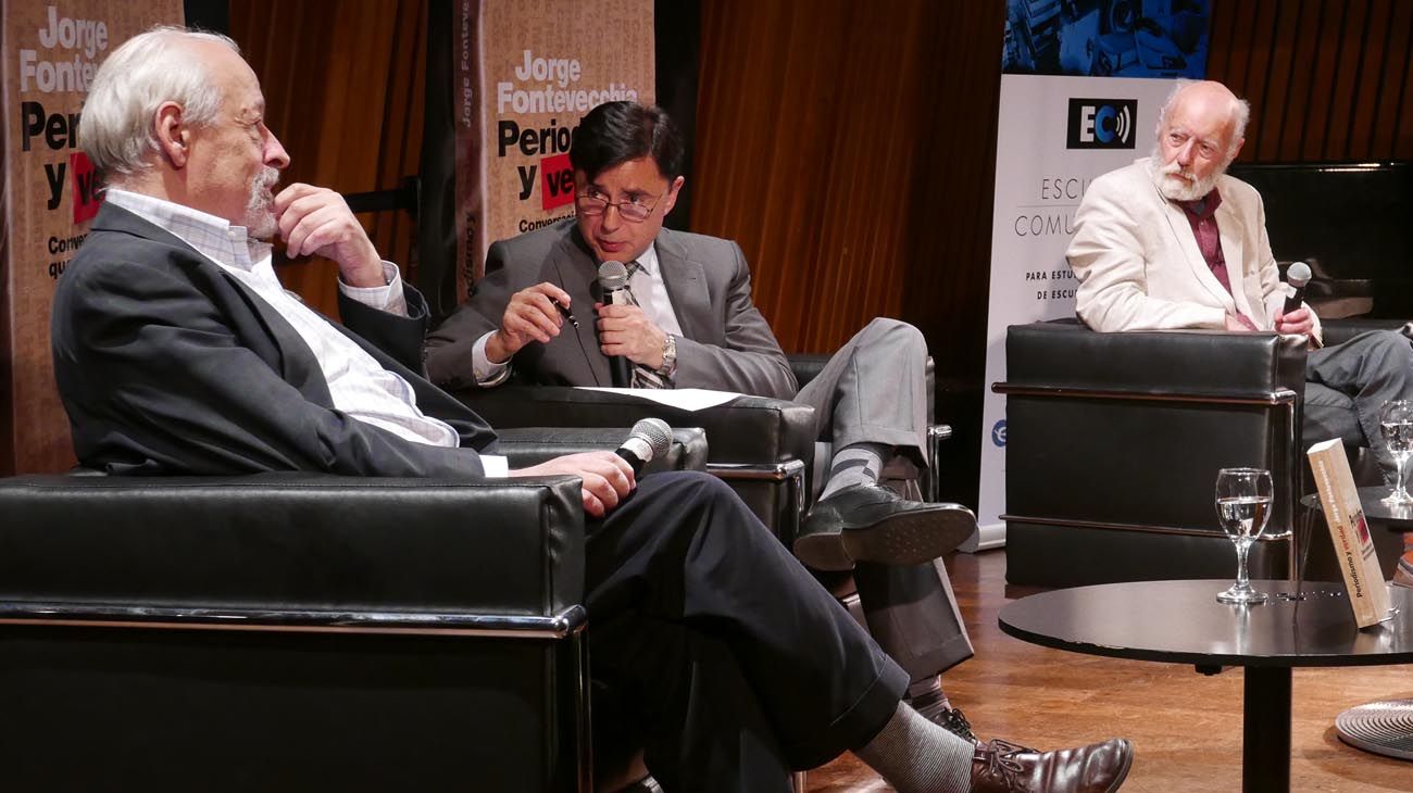 En la sala Jorge Luís Borges de la biblioteca Nacional Mariano Moreno, Jorge Fontevecchia entrevistó a James Neilson y Horacio Verbitsky en el marco de la presentación de su nuevo libro 