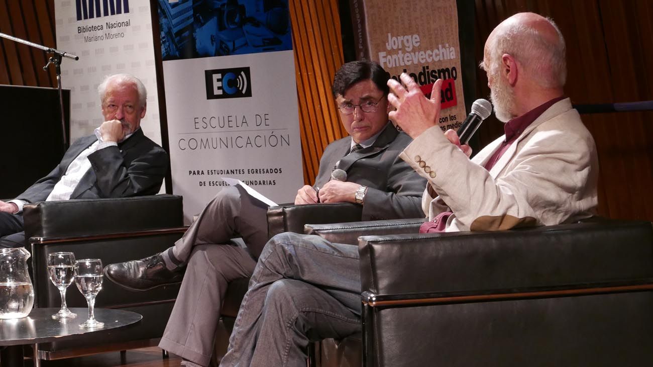 En la sala Jorge Luís Borges de la biblioteca Nacional Mariano Moreno, Jorge Fontevecchia entrevistó a James Neilson y Horacio Verbitsky en el marco de la presentación de su nuevo libro 