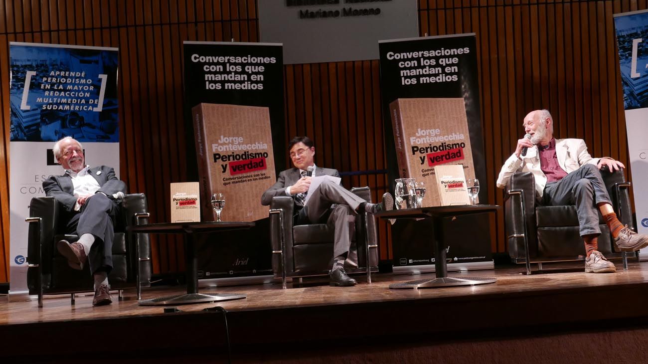 En la sala Jorge Luís Borges de la biblioteca Nacional Mariano Moreno, Jorge Fontevecchia entrevistó a James Neilson y Horacio Verbitsky en el marco de la presentación de su nuevo libro 