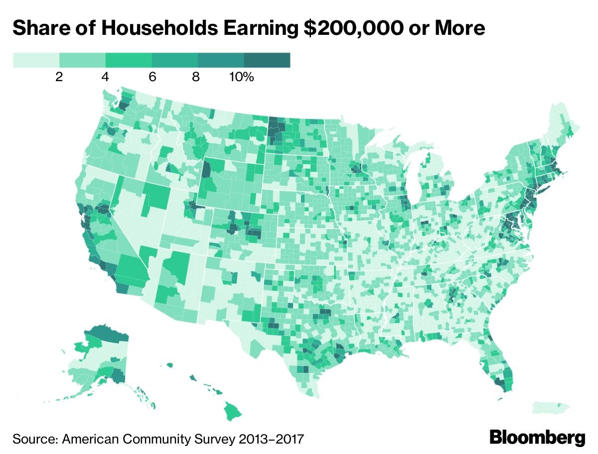 Share of Households Earning $200,000 or More