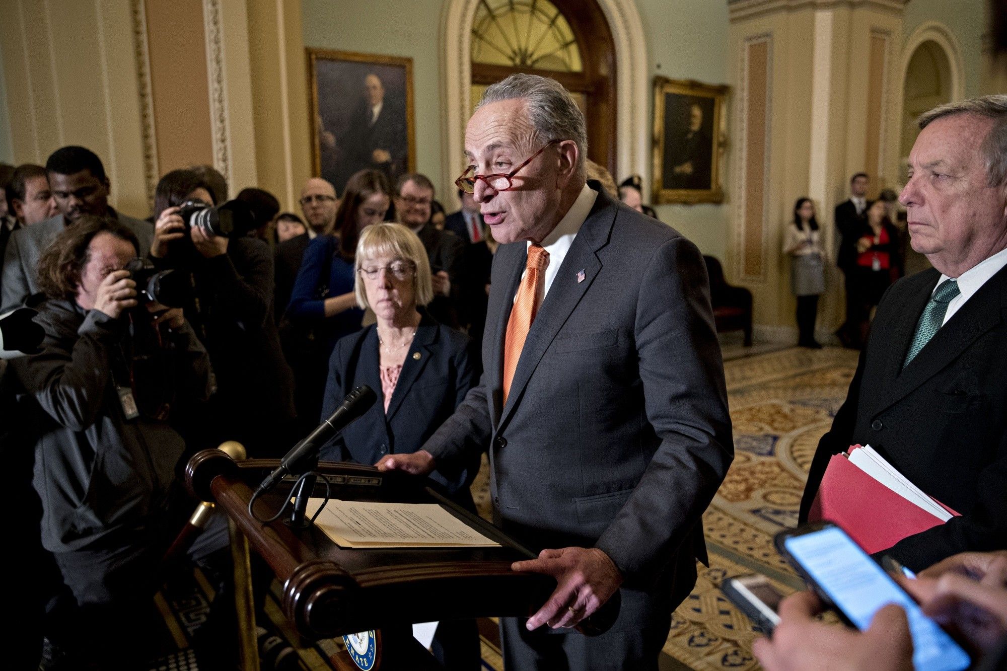 Senate Leadership Hold News Conferences After Caucus Meetings