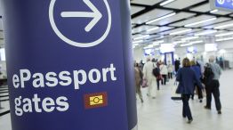 Passport control at Gatwick Airport