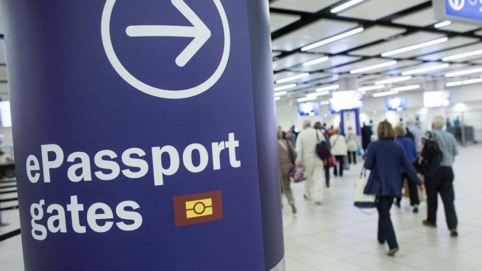 Passport control at Gatwick Airport