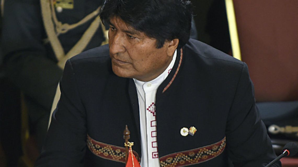 Bolivia’s President Evo Morales, attends the Mercosur President’s Summit in Montevideo this week.