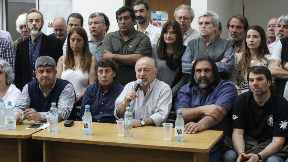 Pablo Moyano, Hugo Yasky y Pablo Micheli.