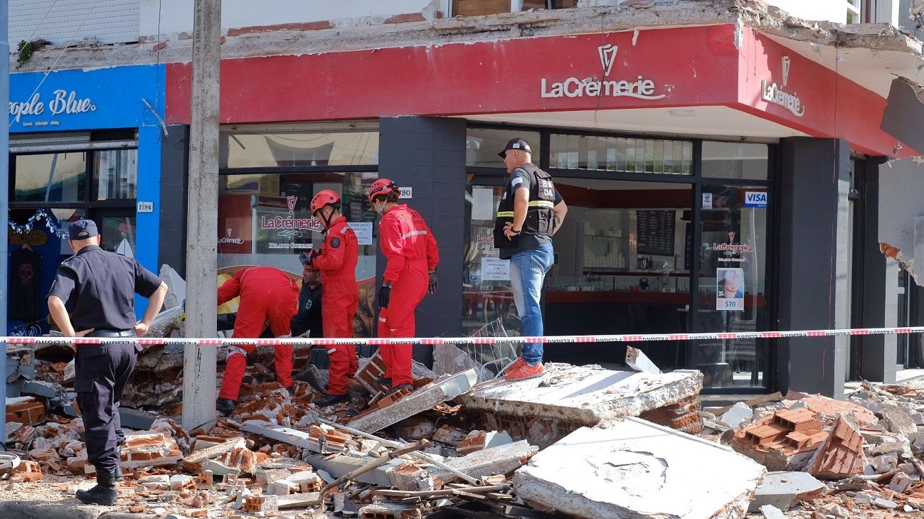 Tragedia en Mar del Plata. Así quedó el edificio derrumbado. 