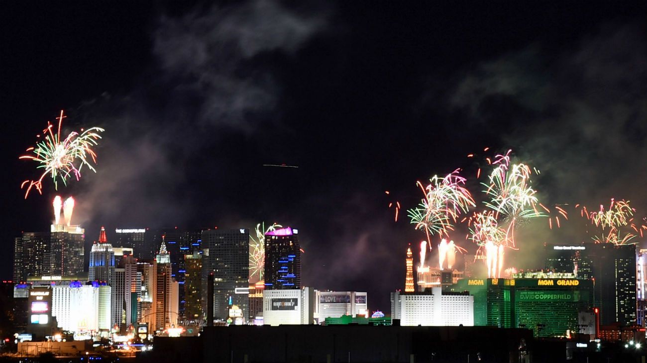 Así dio la bienvenida al 2019 la ciudad de Las Vegas, en Estados Unidos.