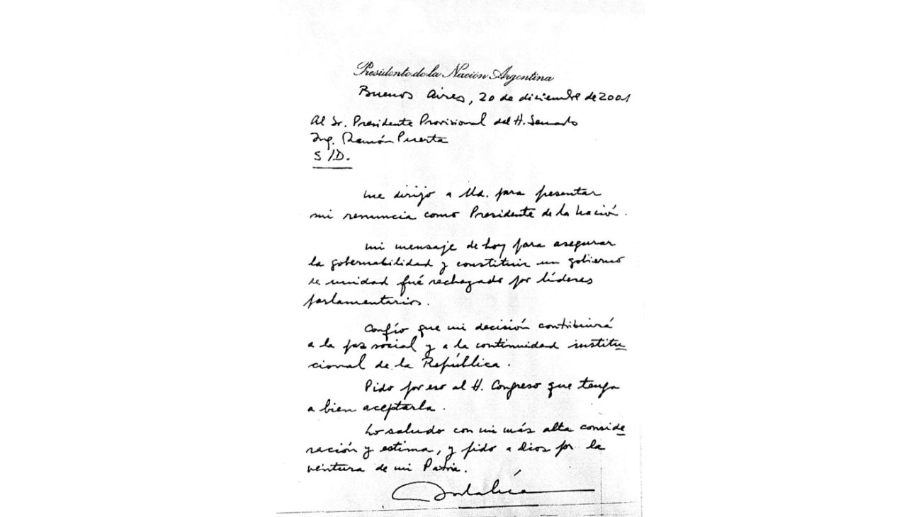 Fernando De la Rúa gobernó entre el 10 de diciembre de 1990 y el 20 de diciembre de 2001.