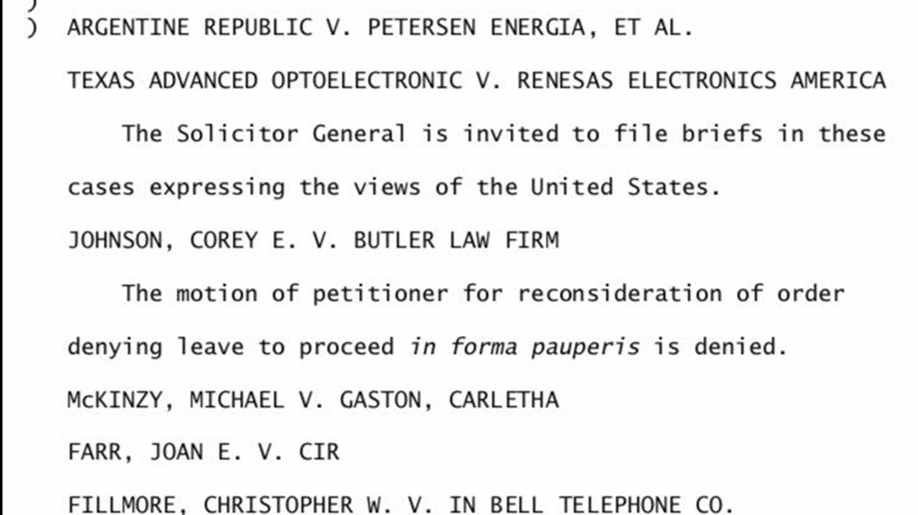 Texto emitido por la Corte Suprema de Estados Unidos.