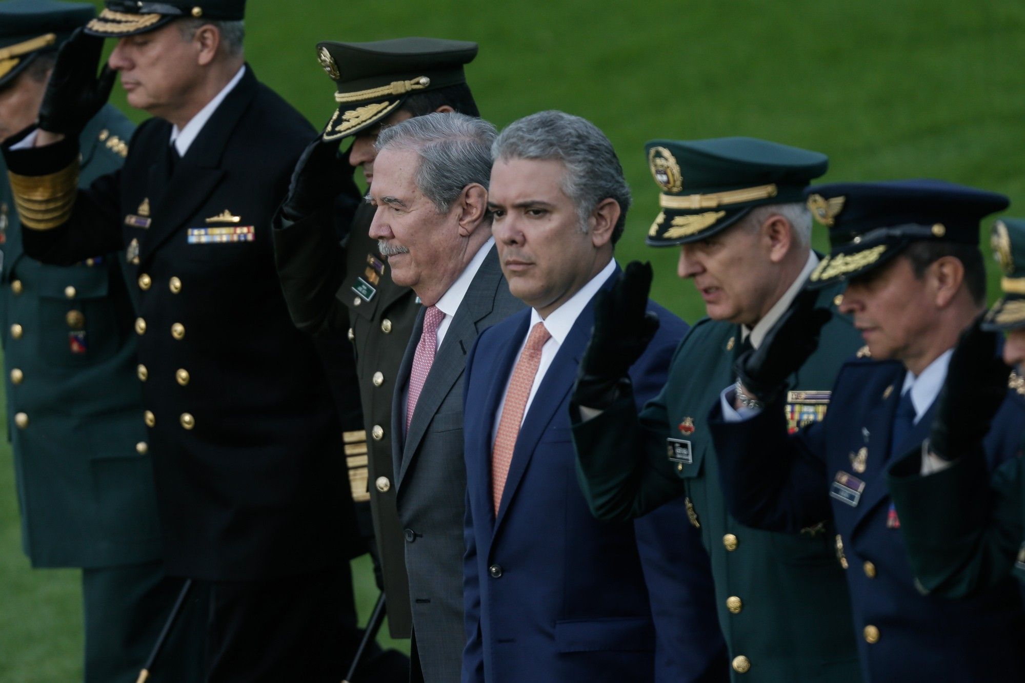 New Minister Of Defense Guillermo Botero Holds First Review Of Military Troops 