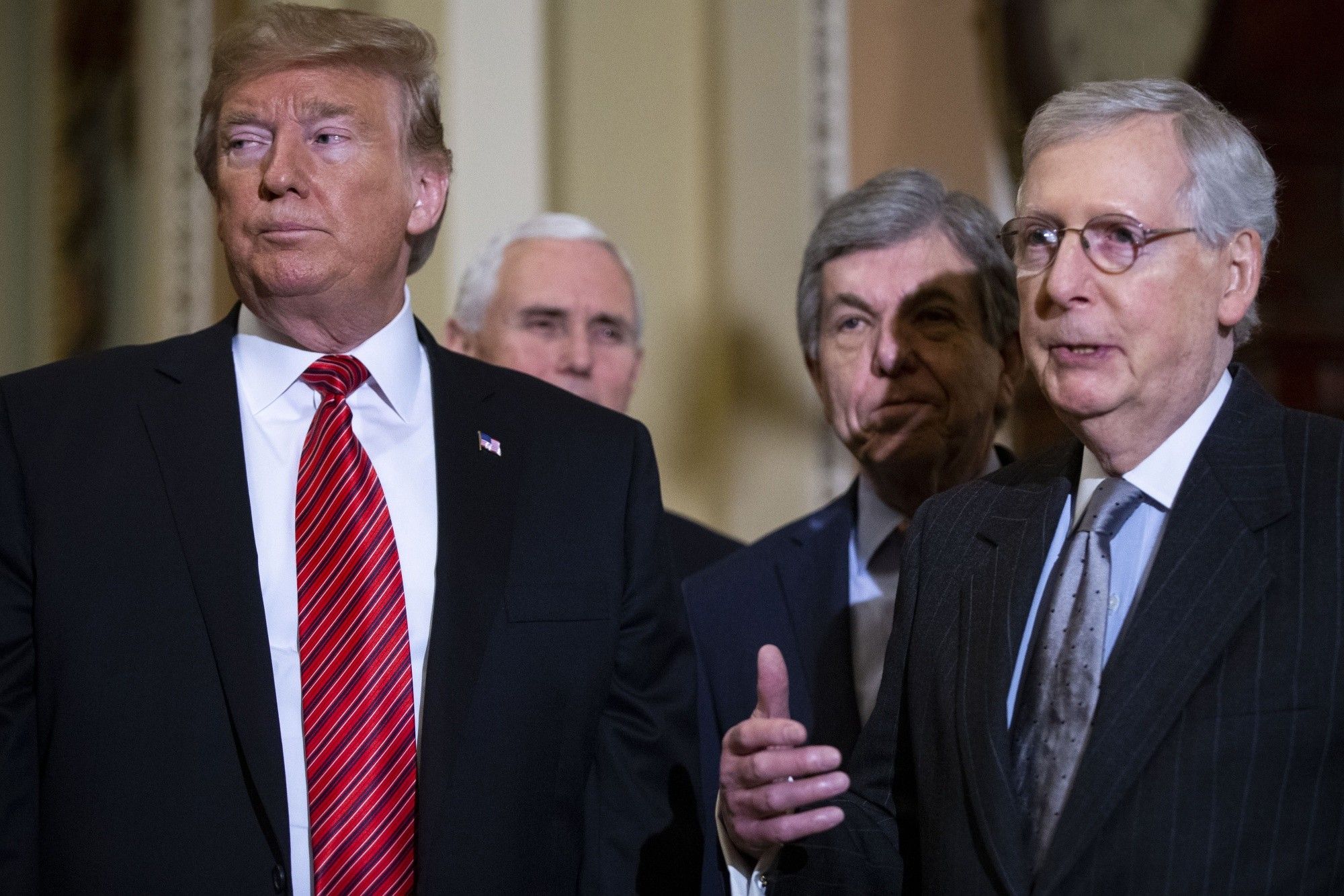 President Trump Meets With Senate Republicans On Capitol Hill 