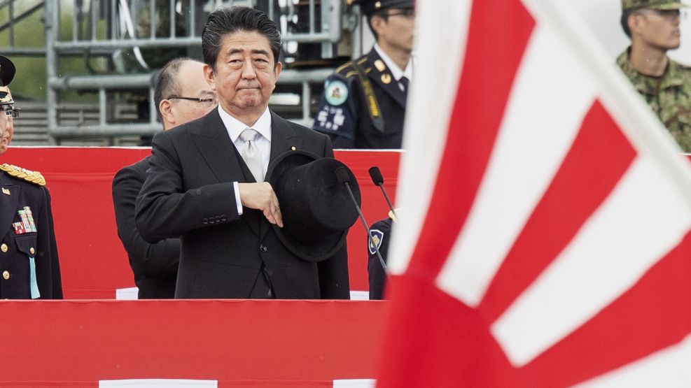 Japan Prime Minister Shinzo Abe Inspects Self-Defense Forces at Annual Review