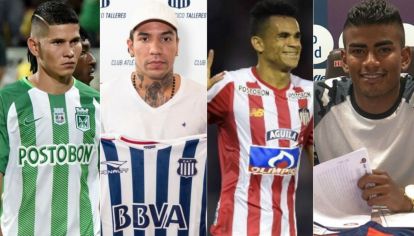 Los colombianos Jorman Campuzano (Boca), Dayro Moreno (Talleres) y Luis Díaz, pretendido por River.