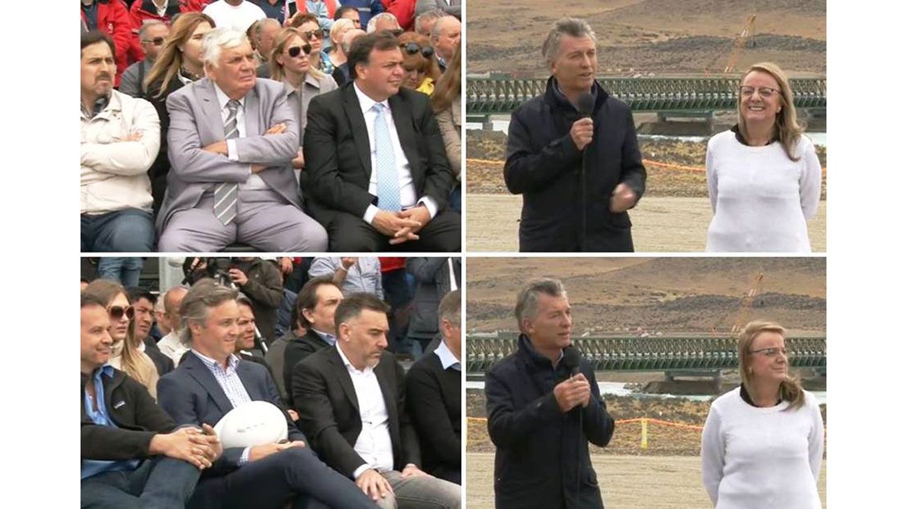Macri recorrió las obras de la represa Cóndor Cliff con la gobernadora Alicia Kirchner.