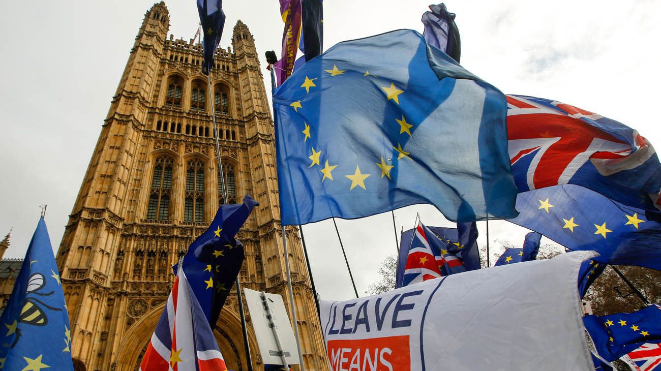 Marchas a favor y en contra del Brexit en Londres.