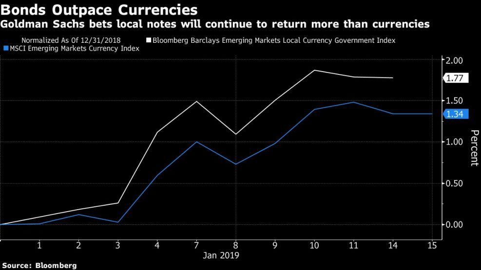 Goldman Sachs bets local notes will continue to return more than currencies