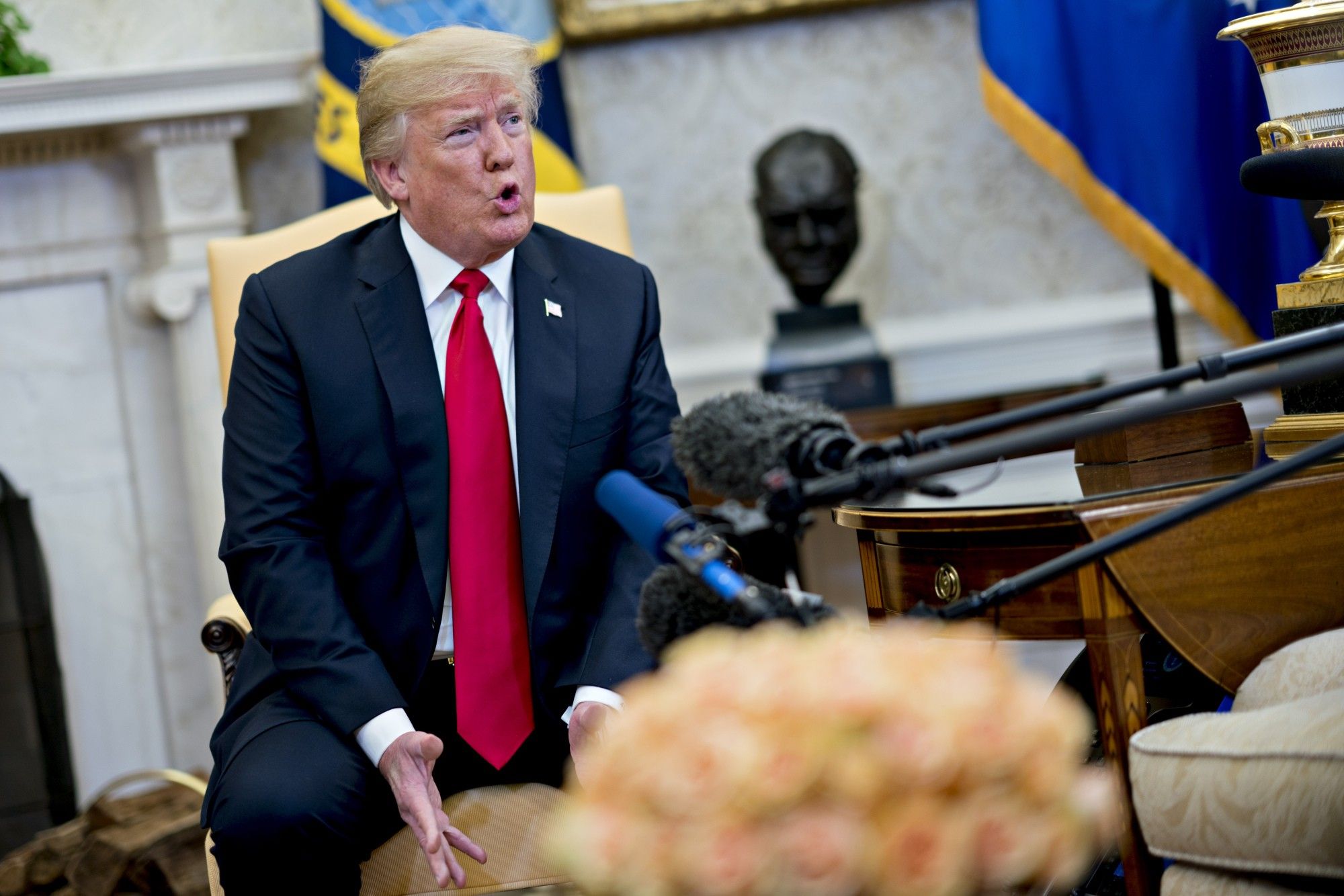 President Trump Hosts NATO's Secretary General Jens Stoltenberg At The White House 