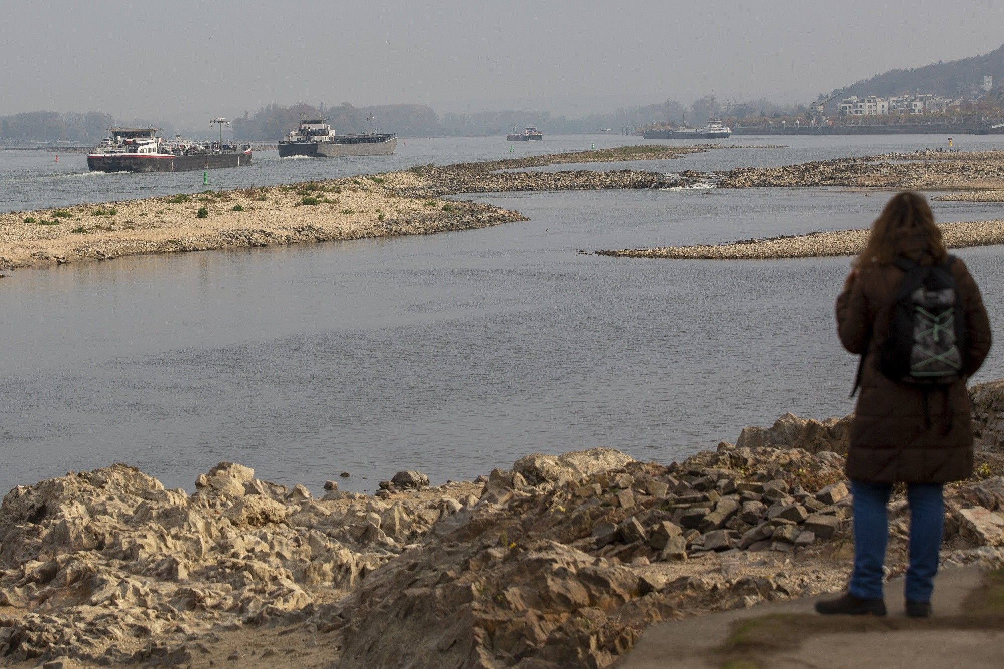 Ongoing Low Water Levels Hamper Shipping On Rhine River