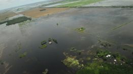 VILLA MINETTI. En la localidad santafesina cubierta por el agua cayeron 800 milímetros de precipitaciones desde el 21 de diciembre.