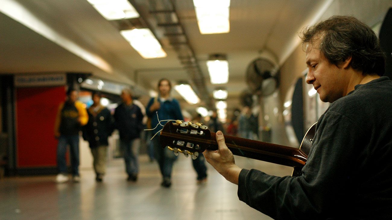 Músicos callejeros.