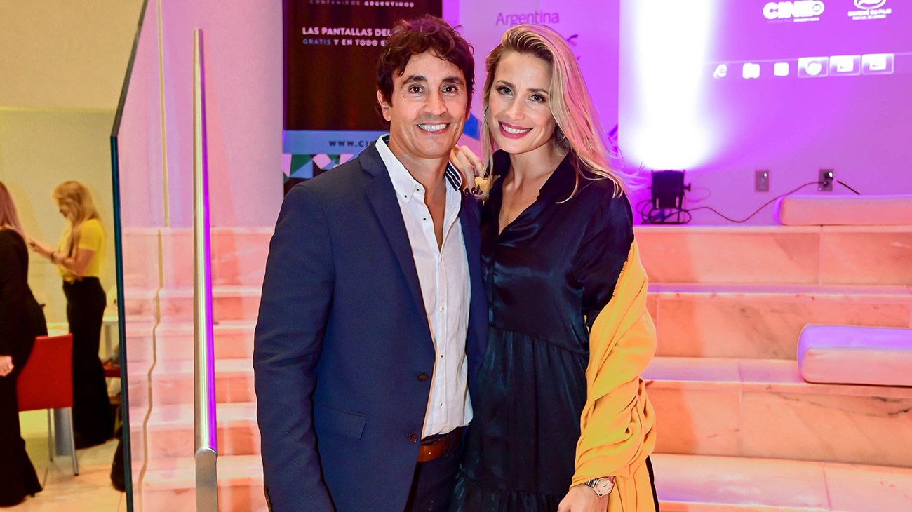 Sebastián Estevanez e Ivana Saccani, en el lanzamiento de CINE.AR en el Forum Faena.