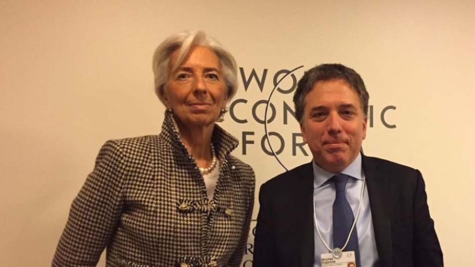 Christine Lagarde y Nicolas Dujovne en Davos