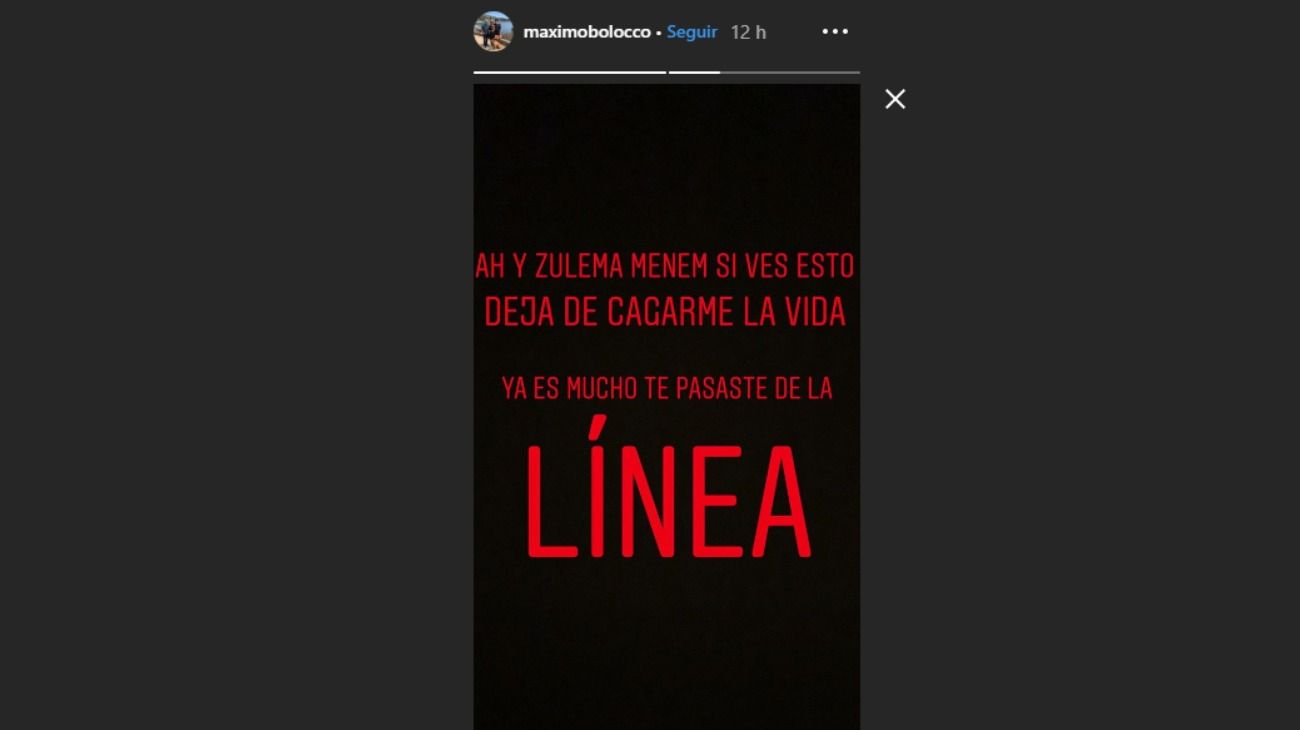 El mensaje que Máximo le envió a Zulemita.