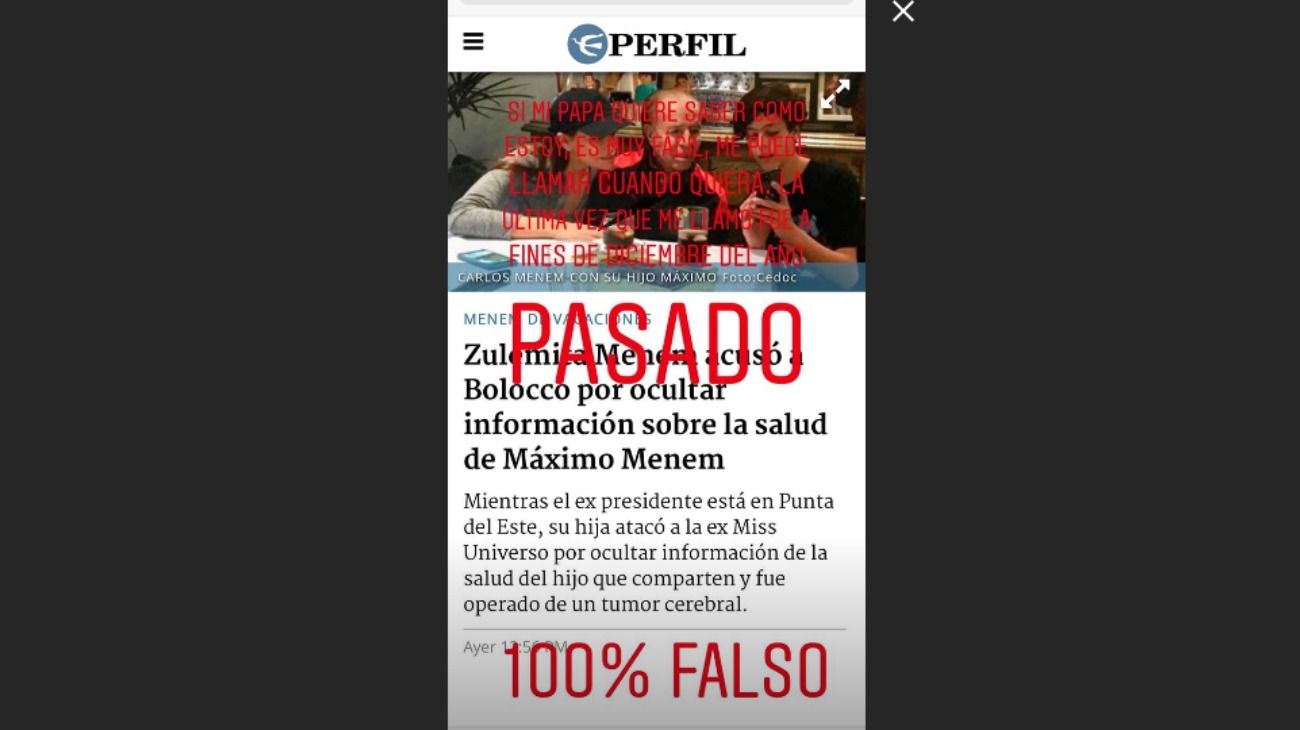 Máximo Menem usó su cuenta de Instagram para desmentir una información publicada.