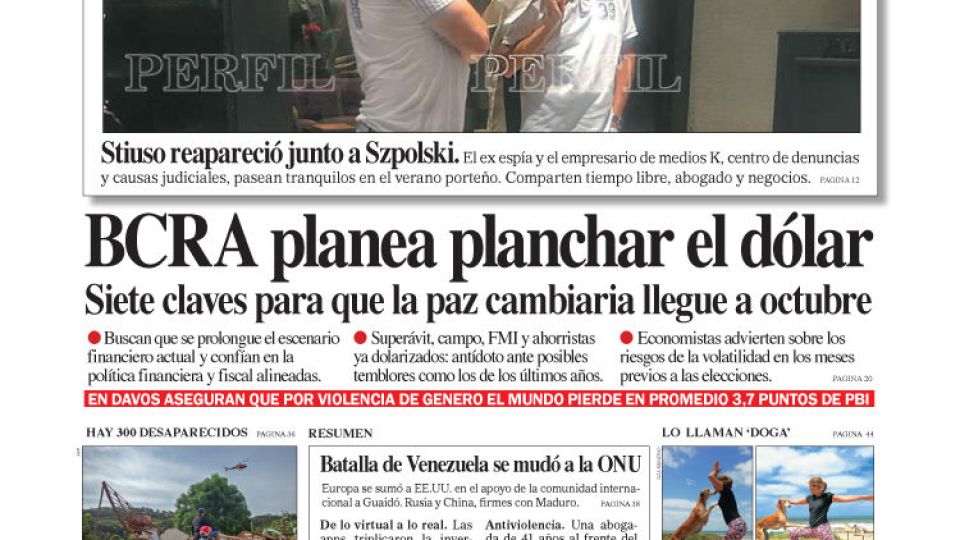 Portada del día 27 de enero de 2019.