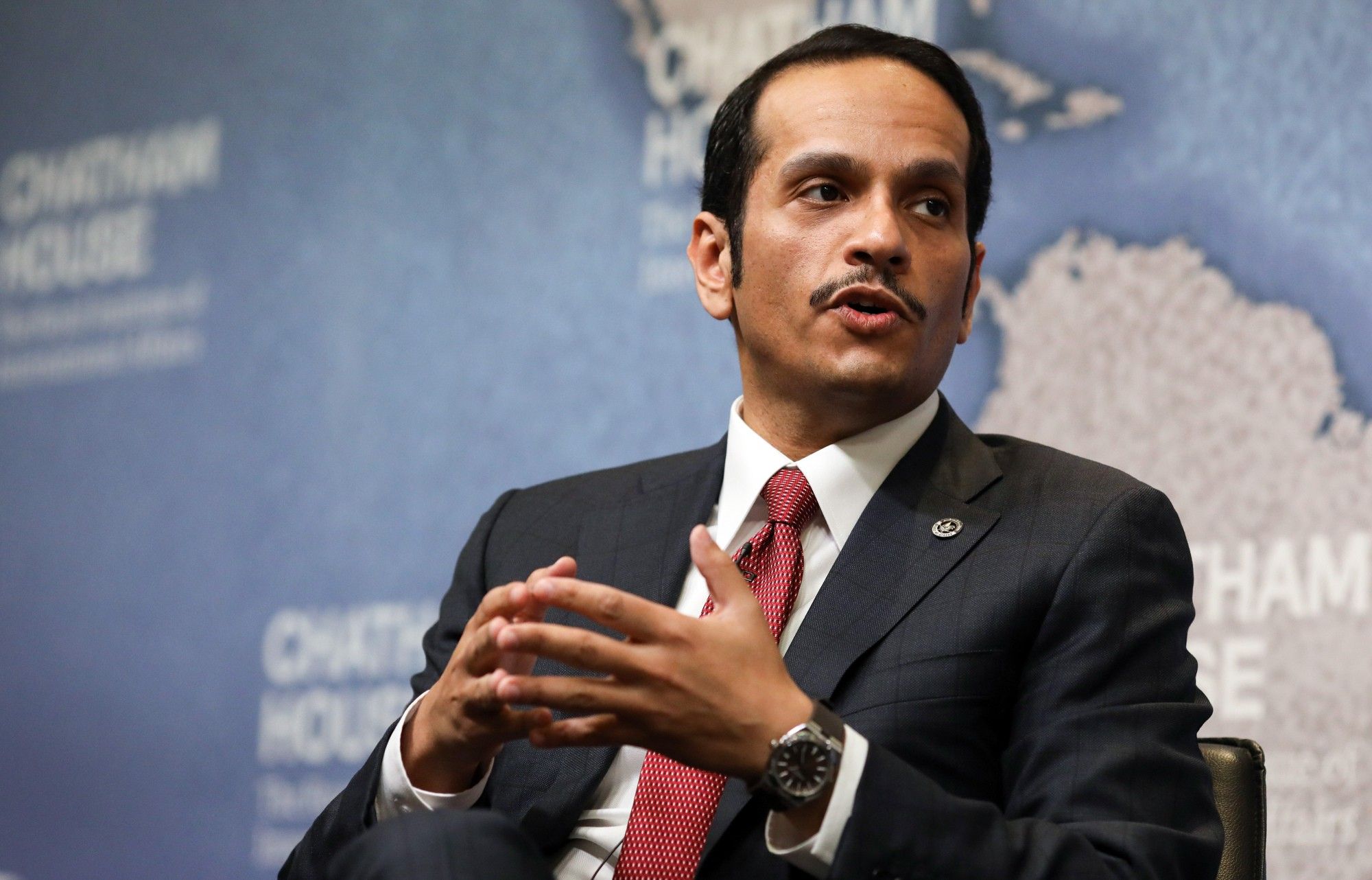 Qatar's Foreign Minister Mohammed bin Abdulrahman Al Thani Attends News Conference As Arab Bloc Boycott Continues