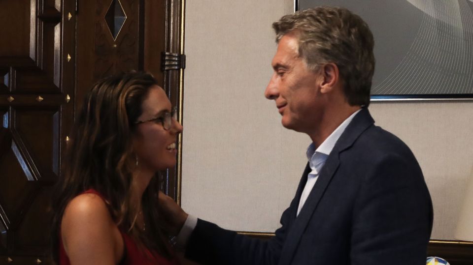 Elisa Trotta Gamus con el presidente Mauricio Macri
