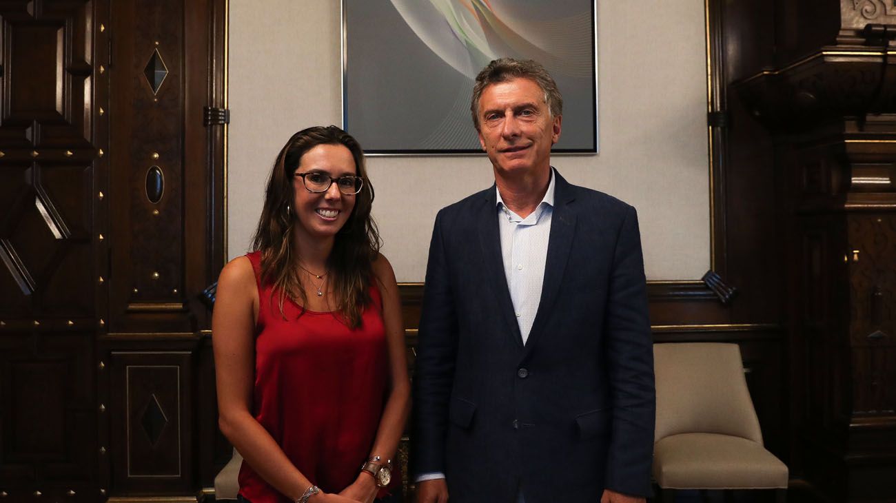 Elisa Trotta Gamus con el presidente Mauricio Macri