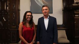 Elisa Trotta Gamus con el presidente Mauricio Macri
