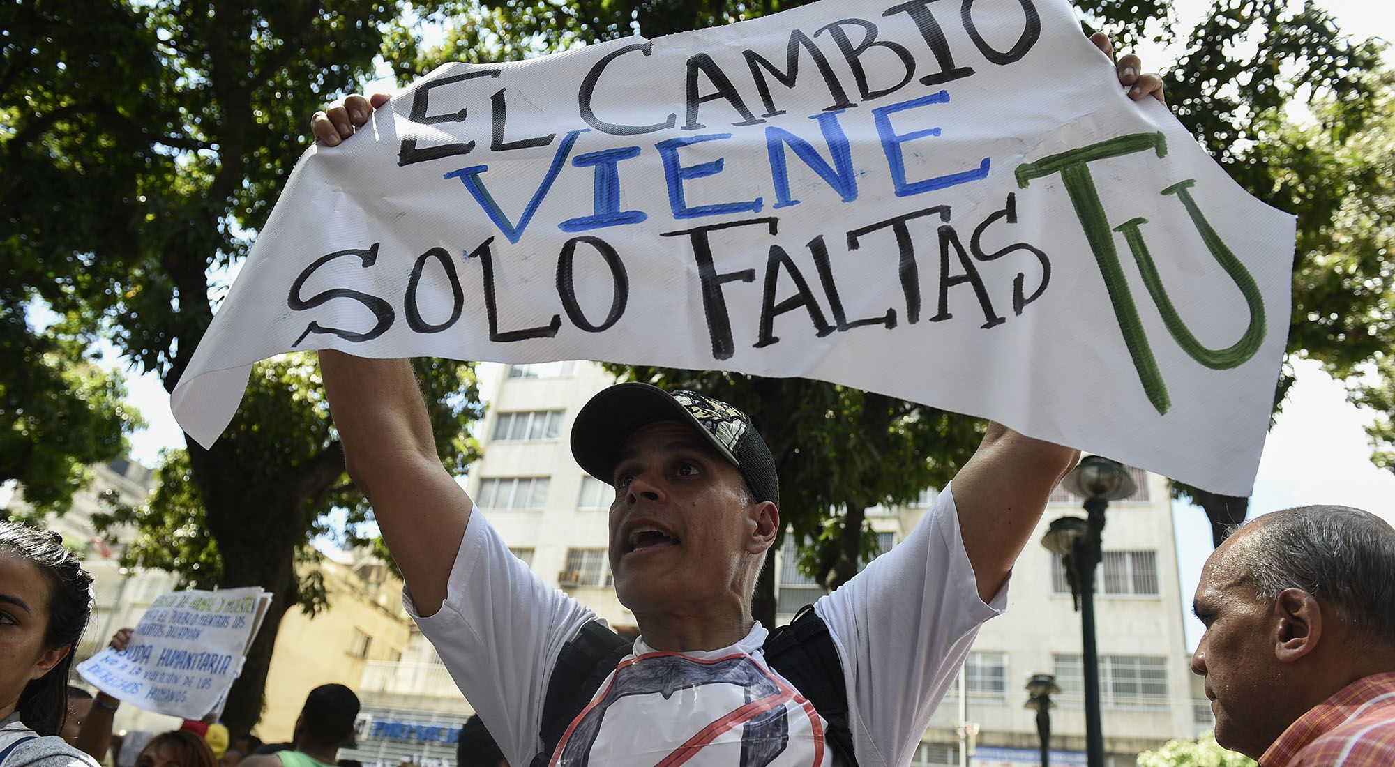 Nueva marcha opositora a Nicolas Maduro en Venezuela.